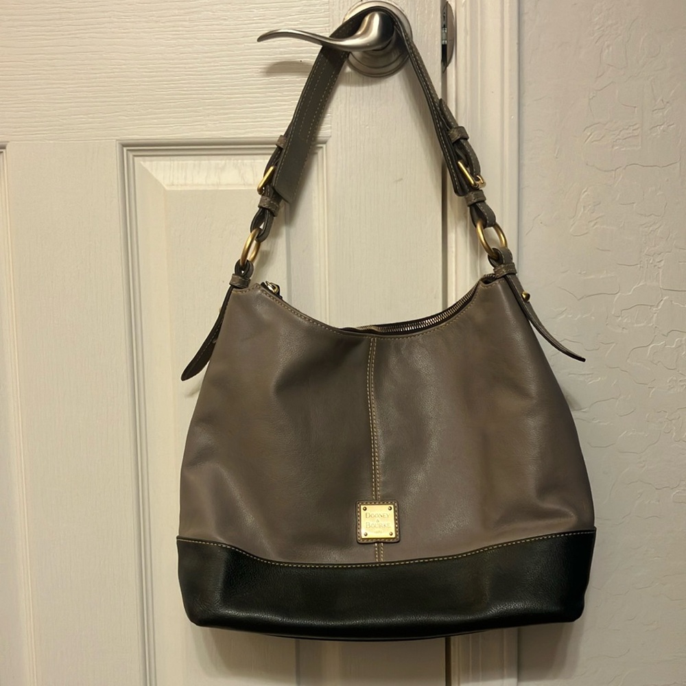 Dooney & Bourke Leather Gray and Black Women's Bag